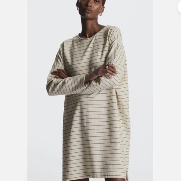 COS Relaxed Fit Cotton-Linen Blend T-Shirt Dress Size M - Picture 9 of 10